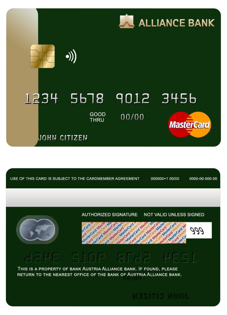 Austria Alliance bank mastercard